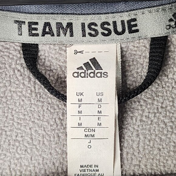 Mens Heather Gray Adidas Team Issue Pullover Sweatshirt 1/4 Zip Long Sleeve M - Picture 6 of 13